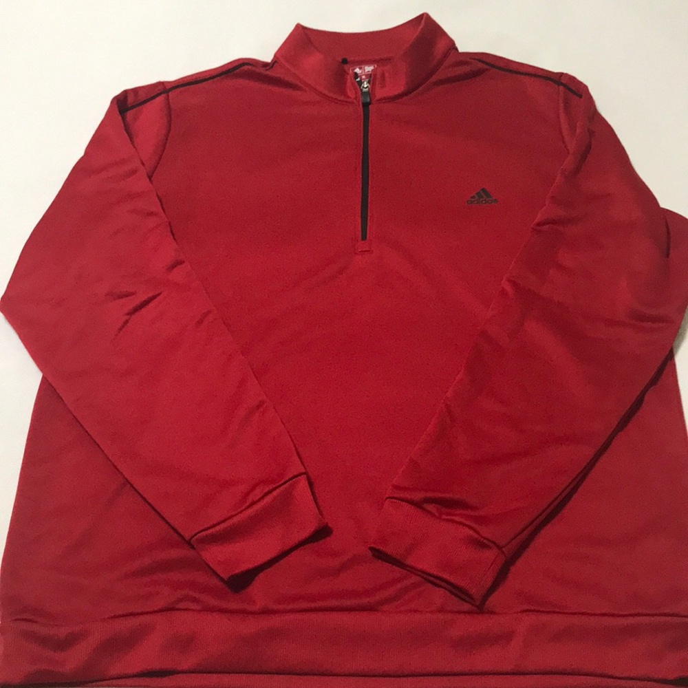 Adidas 1/4 Zip Golf Pullover - Red - Size XL